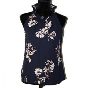 Veronica M Ruff Collar Floral Blouse Size XS